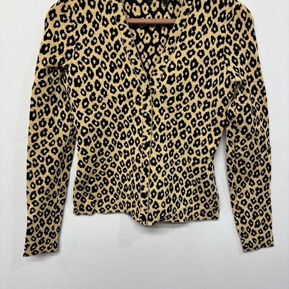 Theory Women Long Sleeve Knit Cardigan Sweater Size Small Animal Print D061 -19 - Picture 11 of 15